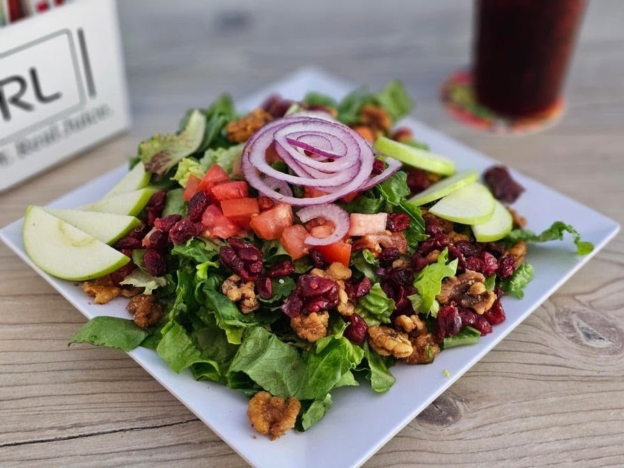 Printed menu showing breakfast and lunch choices.